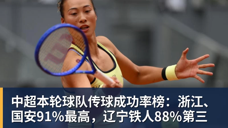 pg电子官网中超本轮球队传球成功率榜：浙江、国安91%最高，辽宁铁人88%第三