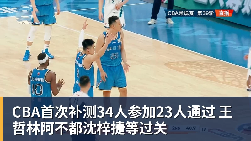 pg电子官网CBA首次补测34人参加23人通过 王哲林阿不都沈梓捷等过关
